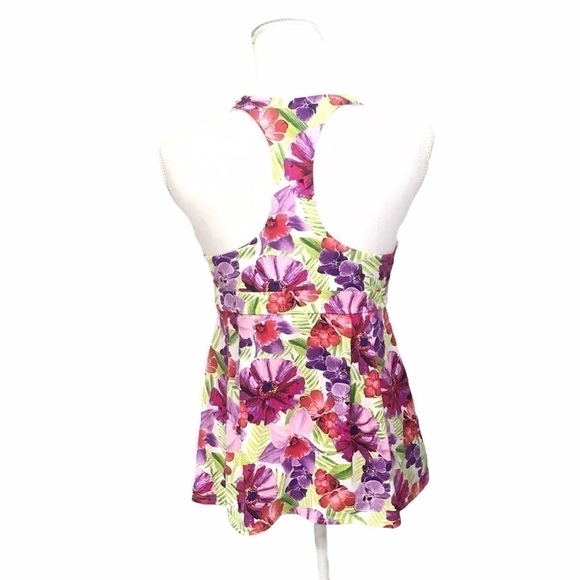 Lands End Floral Racerback Tankini Swim Top - Picture 4 of 9